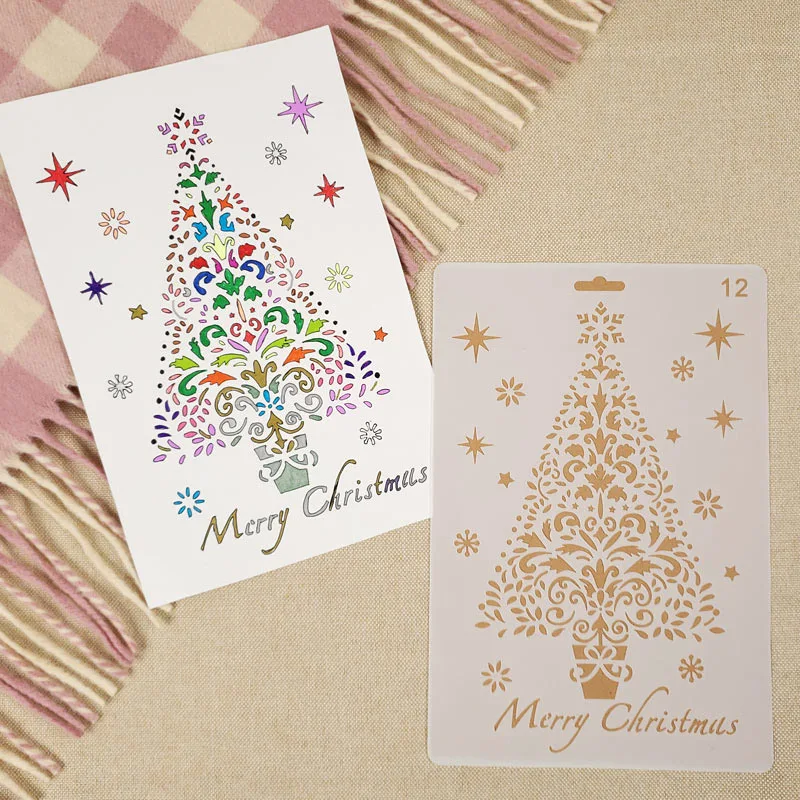 

26*17cm Big Pine Tree Merry Christmas DIY Layering Stencils Painting Scrapbooking Stamping Embossing Album Decor Template