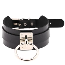 Harajuku Oversized Choker necklace Sexy Pu leather women Collar Bondage Goth Belt Choker Gothic necklace punk jewelry club party gothic pu leather choker necklace