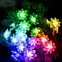 Woodpow 20/30/50/100 светодиодная Солнечная гирлянда с цветами лотоса