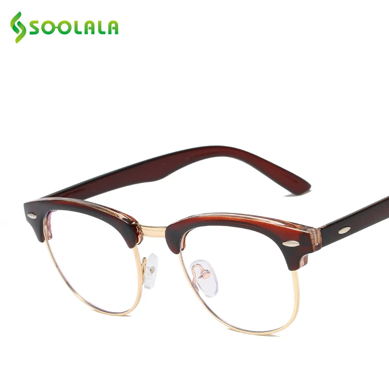 SOOLALA Anti Blue Ray Glasses Computer Protection Glasses Semi Rimless Blue Light Blocking Lenses Optical Frame Prescription SOOLALA Anti Blue Ray Glasses Computer Protection Glasses Semi Rimless Blue Light Blocking Lenses Optical Frame Prescription