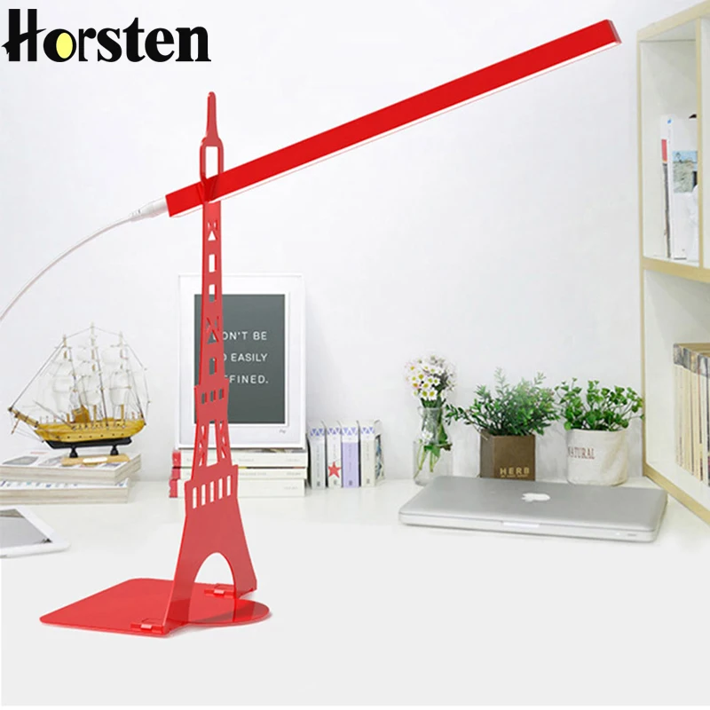 Horsten Fashion Design Eiffel Tower Led Desk Lamp Touch Dimmer Usb