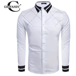 Coofandy рубашка пикантные модные Для мужчин S Рубашки для мальчиков с длинными рукавами и отложным воротником Подпушка воротник Рубашки для