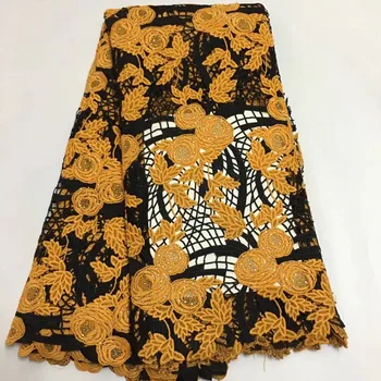 

2019 Free Shipping High Quality Guipure Lace Nigerian Lace Fabrics Water Soluble African Lace Fabric For Wedding Dress -J5