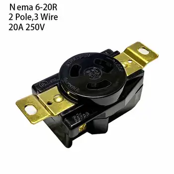 

US Nema L6-20R Anti-drop Industrial Groungding Locking Equipment Socket CU Wire Connector plug Power Cable Cord 20A 250V