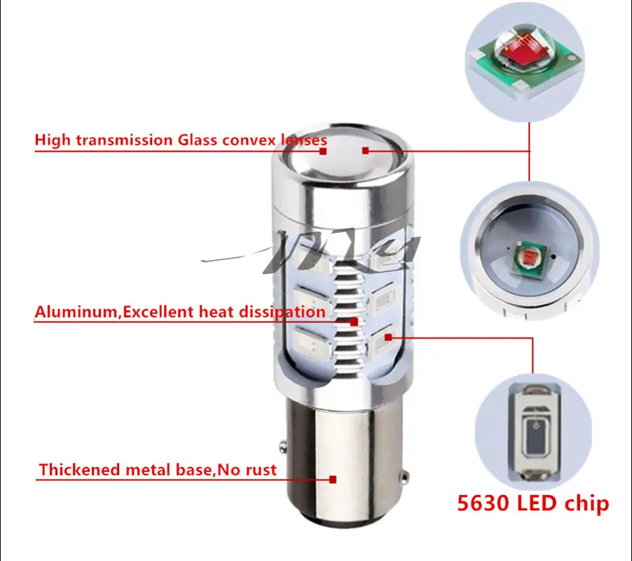 Светодиодные Автомобильные лампы 7443 7440 3157 3156 1156 1157 BA15S BAU15S BAY15D ксенон белый W21/5 Вт высокой мощности Cree чипы лампа светильник источник 12V