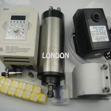 Комплект ЧПУ шпинделя ER11 диаметром 80 мм 220 V 1.5KW водяного охлаждения spindlemotor+ водяной насос+ стойка+ 1.5kw Инвертор+ ER11+ БИТЫ