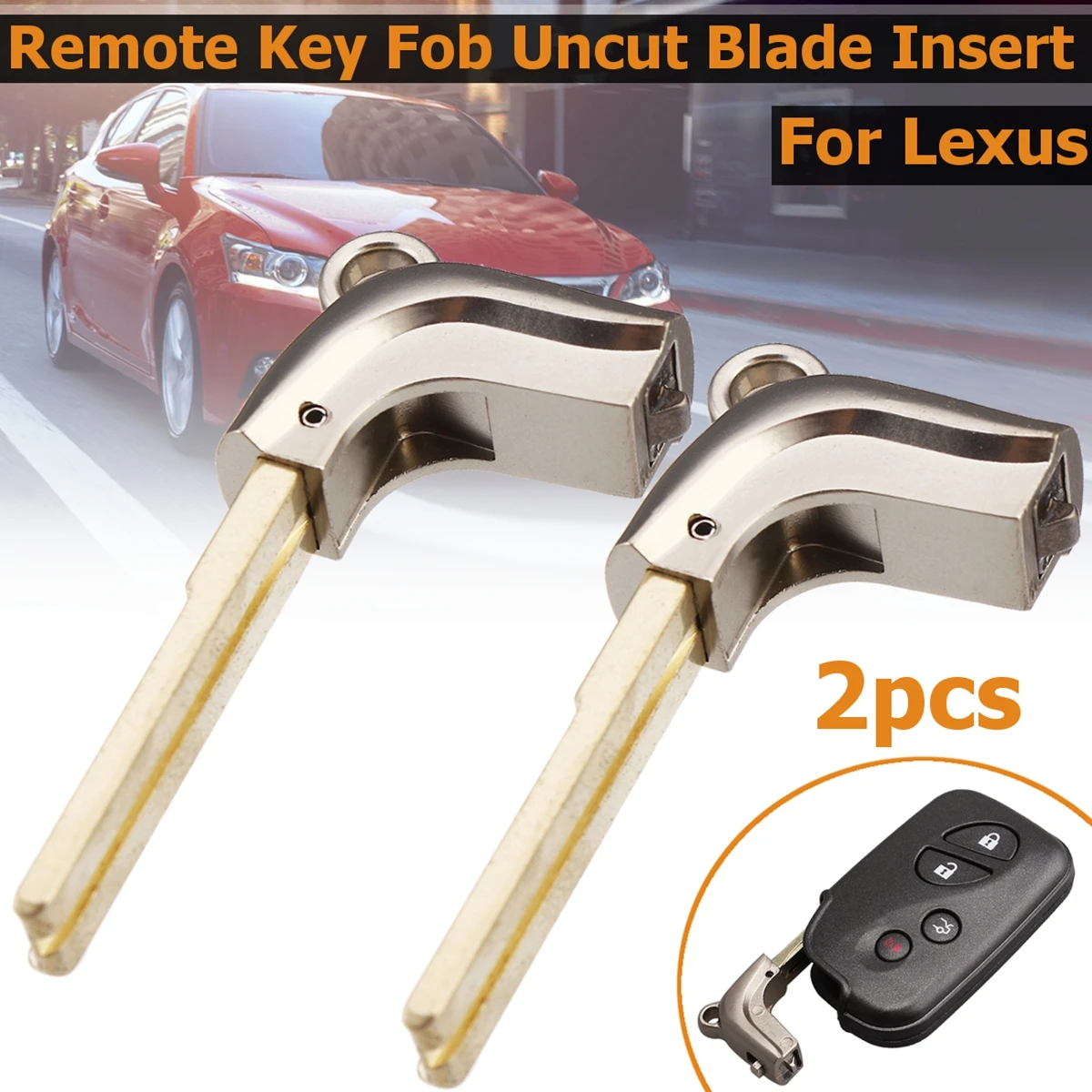 

1pc/2pcs Emergency Remote Smart Key Fob Shell Uncut Blade Insert for Lexus CT200h IS250 IS350 GS350