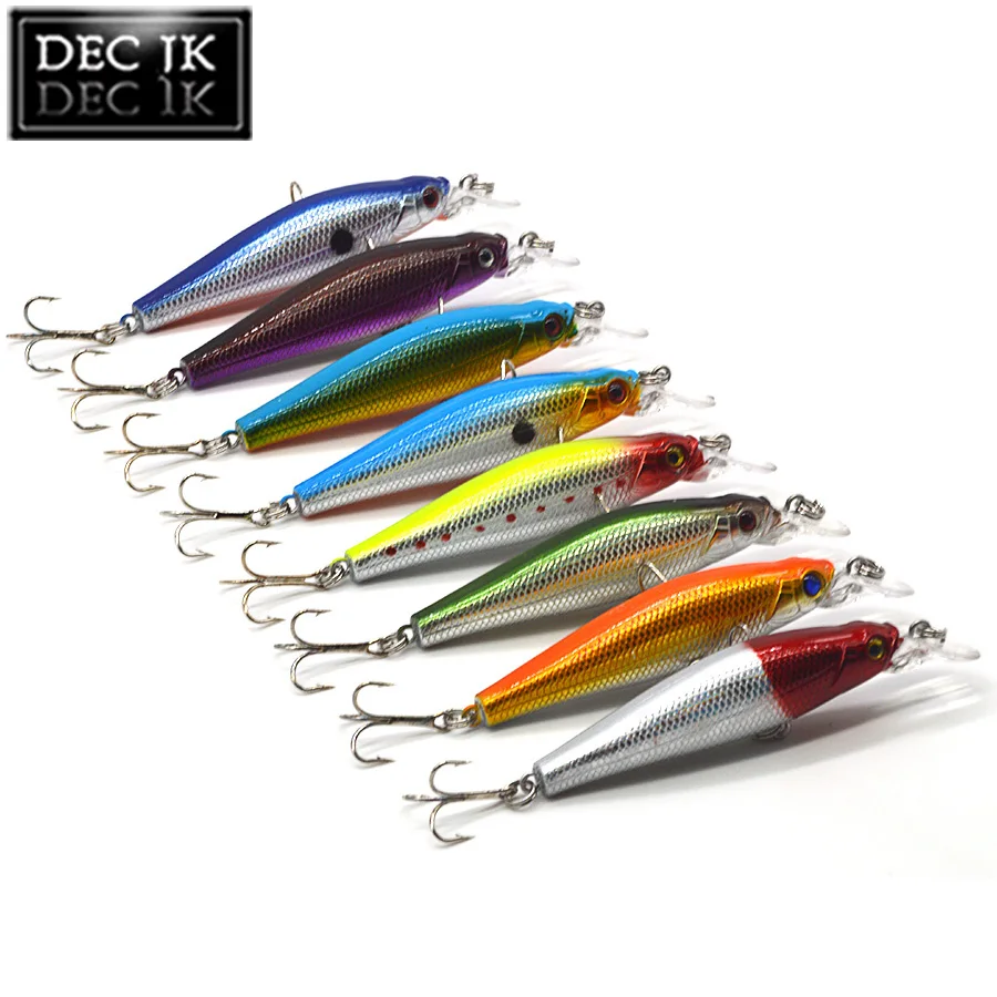 8PCS Minnow Sea Fishing Lure Peche Crankbaits Artificial Bait Lot For Pike With Hook In River Swimbait Jerkbait Hard Baits Set (13)