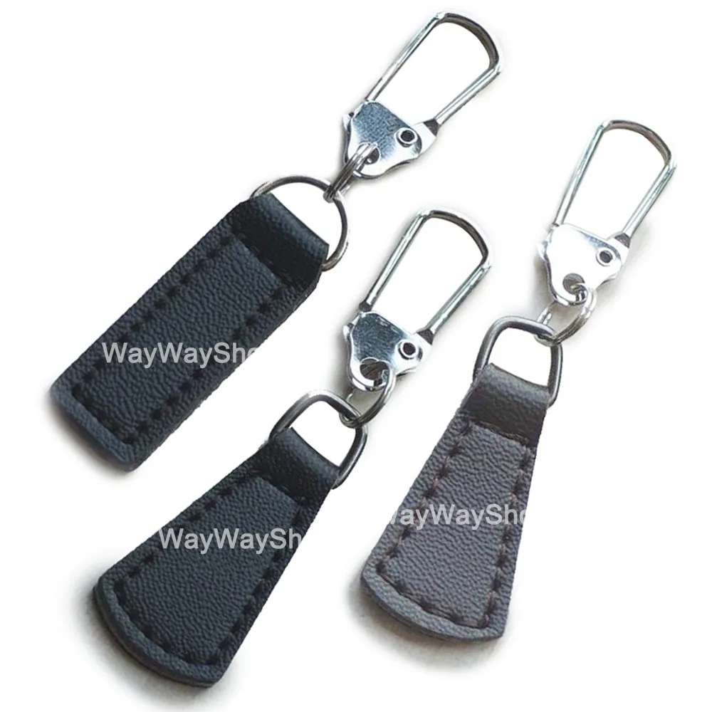 

5 PCS Zipper Fixer Repair Pull Tab for Replacement PU Instant Kit Sliders Trouser Leather Bag purse 3 Styles Choice