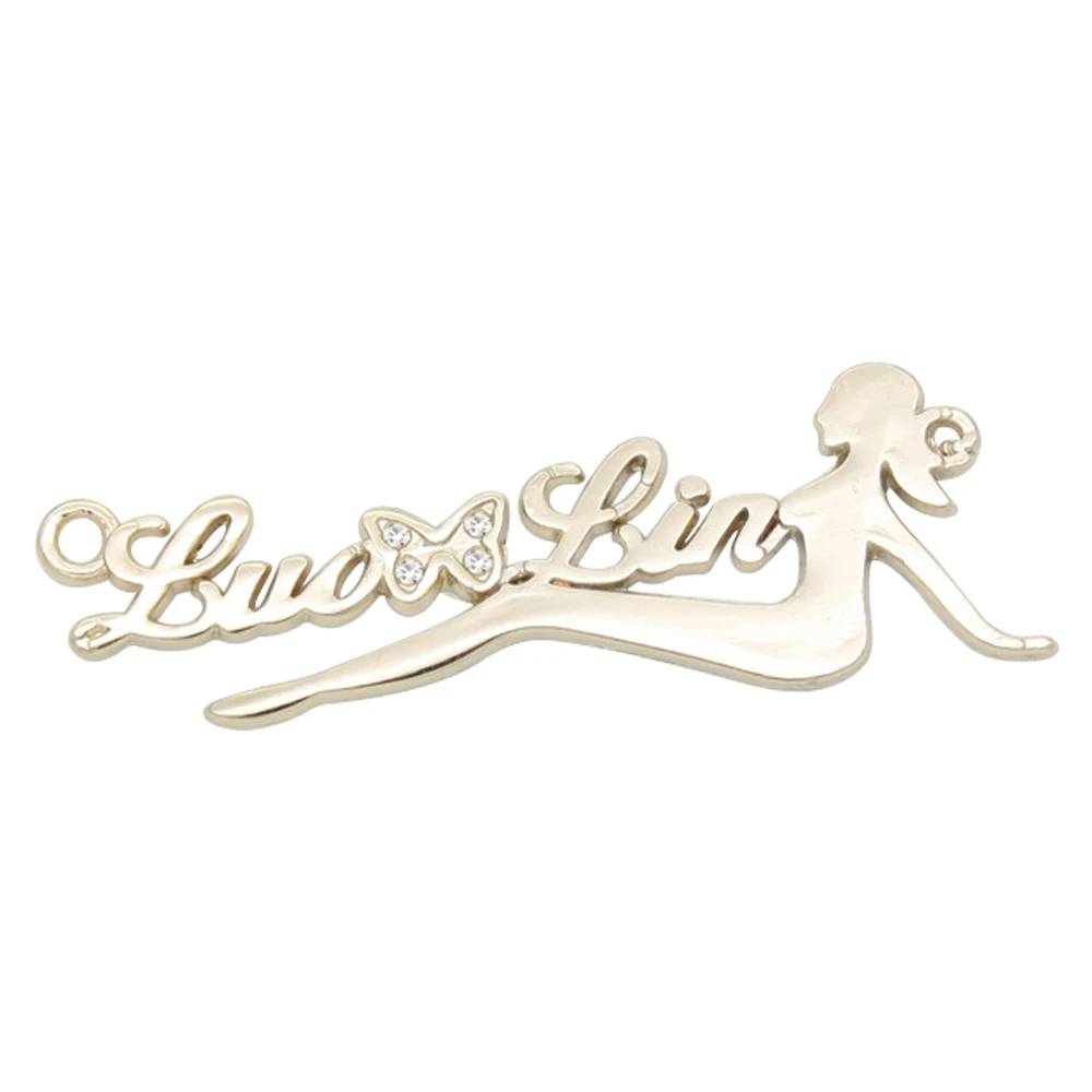 customized Metal sewing tags for woven garment bags custom metal logo label personalized name ...