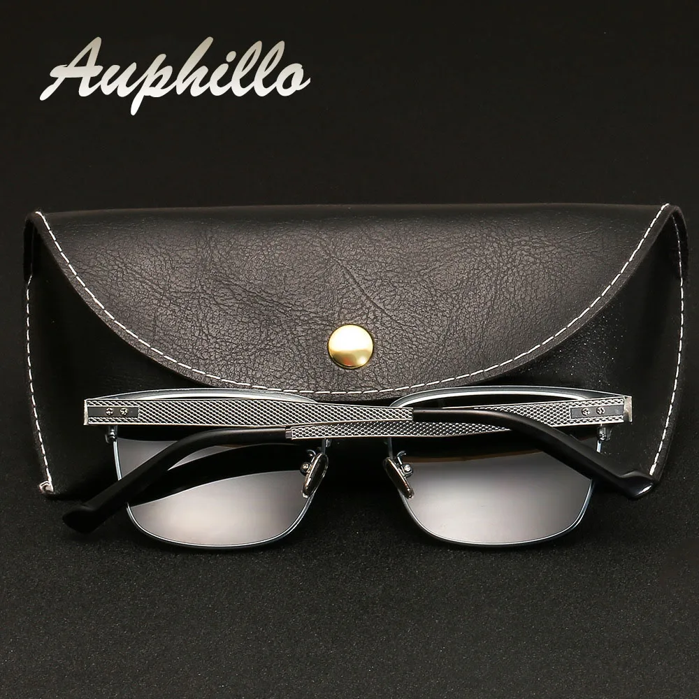 AUPHILLO Classic Man Sunglasses Brand 2019 Men Polarized Sunglasses Driver's Driving Glasses Square Semi-Riless Retro Sunglasses