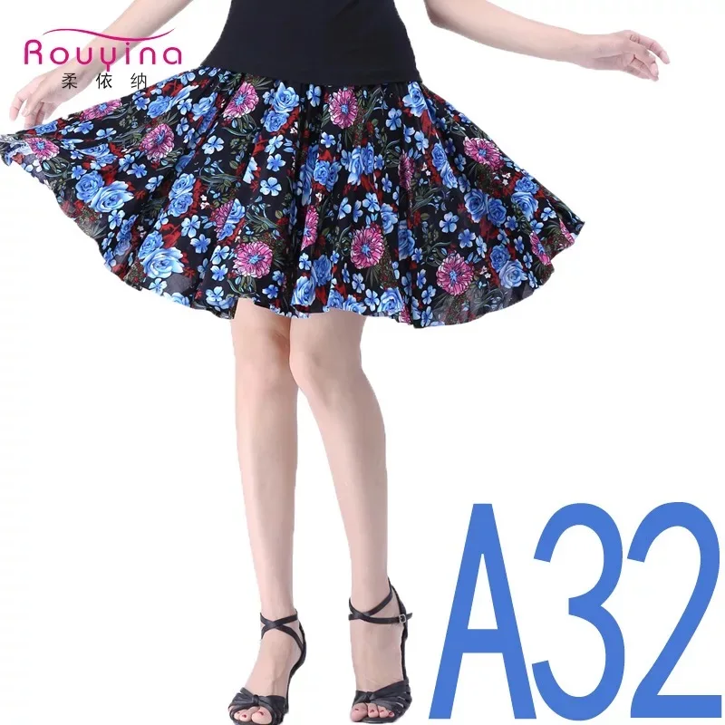 

2018 midi tutu flower printed skirt Skirts Woman printed Summer plus size elastic girl Tulle Skirt Women Clothing dancing female