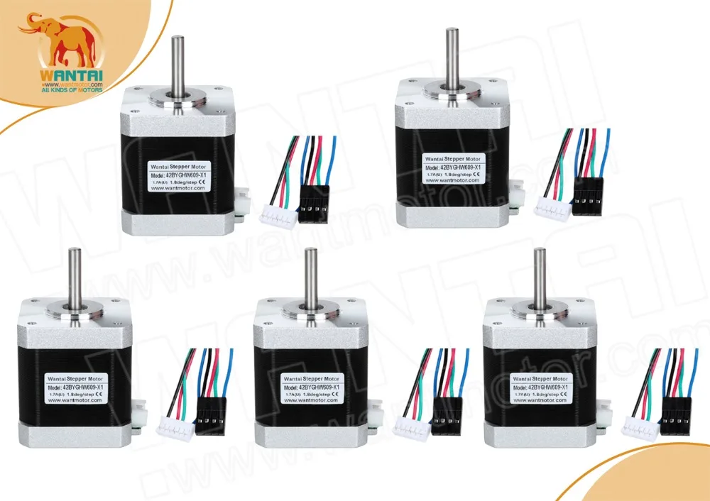 Все отправки DE! Шаговый двигатель Wantai Nema 17 42BYGHW609-X1 4000g-cm 40 мм 1 7a с одним плоским