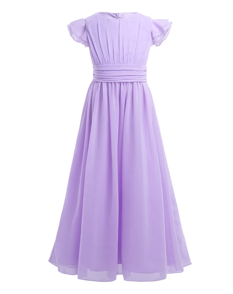 iEFiEL Sleeveless Kids Teenage Flower Girl Dress Floor Length Pageant Wedding Party Formal Occassion Wedding Girls Tulle Dress- HTB1vhwohN6I8KJjSszfq6yZVXXaj