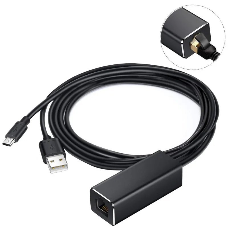 10/100mbps Network Kit Mirco USB RJ45 Ethernet Adapter For Fire TV Stick For Chromecast For Google Home For Mini