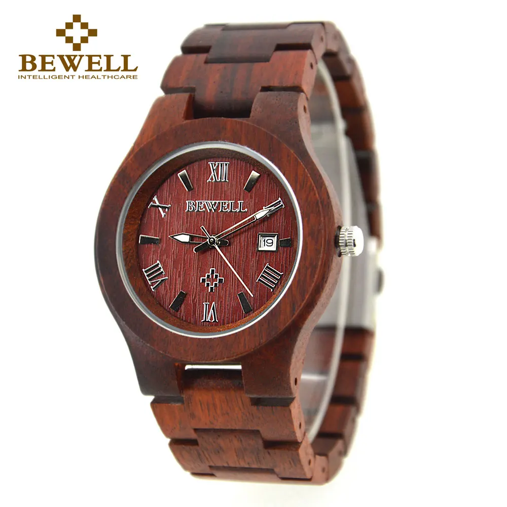 

BEWELL Wood Watch Man Watches Lightweight Calendar Luminous Pointer Reloj Hombre De Lujo Free 127A