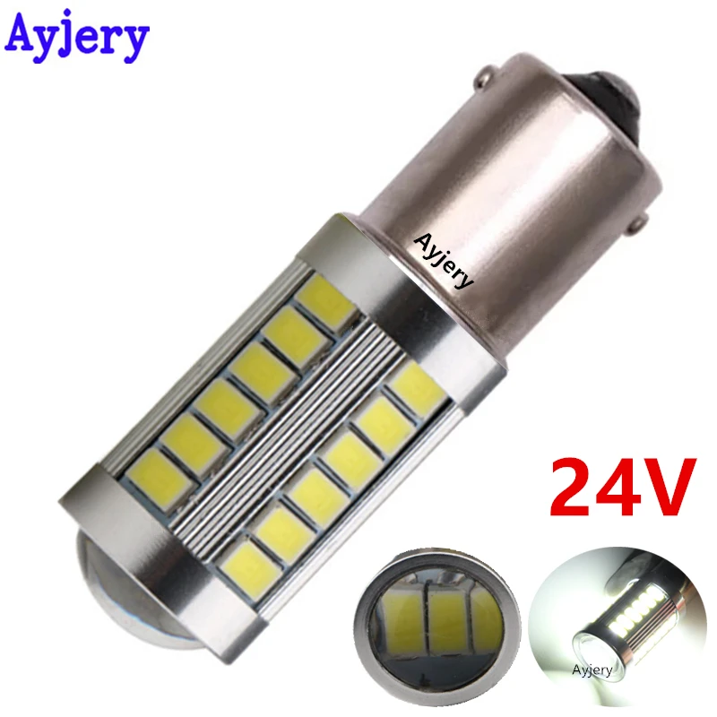 

AYJERY 10Pcs 1156 BA15S P21W 33 Led 5630 5730 Smd 1157 Tail Bulb Auto Reverse Lamp Red White Amber 12V/24V Daytime Running Light