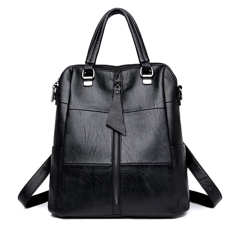 

Fashion Female Backpacks Multifunction Black Women Travel Backpack Leather School Bags for Teenage Girls Shoulder Bags Mochila