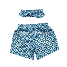 Из мультфильма «Холодное сердце» ; шорты с русалочкой для девочек полиэстер летние пляжные шорты повязкой на голову в тон