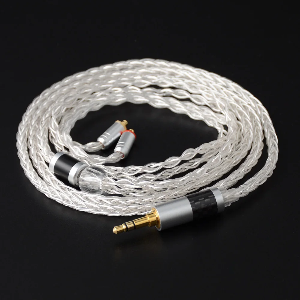 NICEHCK 8 Core чистого серебра кабель 3,5/2,5/4,4 мм штекер MMCX/2Pin Соединительный кабель для обновления наушников для TFZ AS10 BA10 NICEHCK M6/NK10