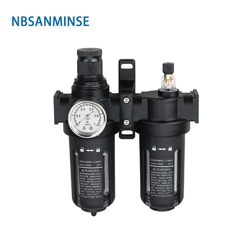 NBSANMINSE SFC200 1/4 3/8 1/2 два блока воздушный фильтр Регулятор лубрикатор масло Вода Воздух отдельные FRL блоки