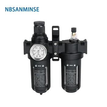

SFC200 1/4 3/8 1/2 Two Units Air Filter Regulator Lubricator Combinations Oil Water Air Separate FRL units NBSANMINSE