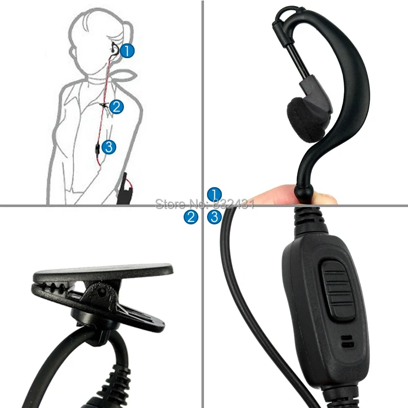 Earhook Earpiece for HYT TC780T C3000 Walkie Talki 7  IMG_20170106_1859211