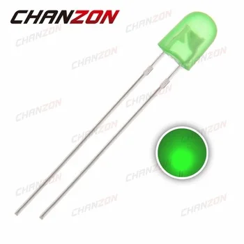 100pcs 546 LED Oval Diode Green Light 5mm DIP Diffused Light Emitting Diode LED Lamp DIP Through Hole Bulb Electronic Components