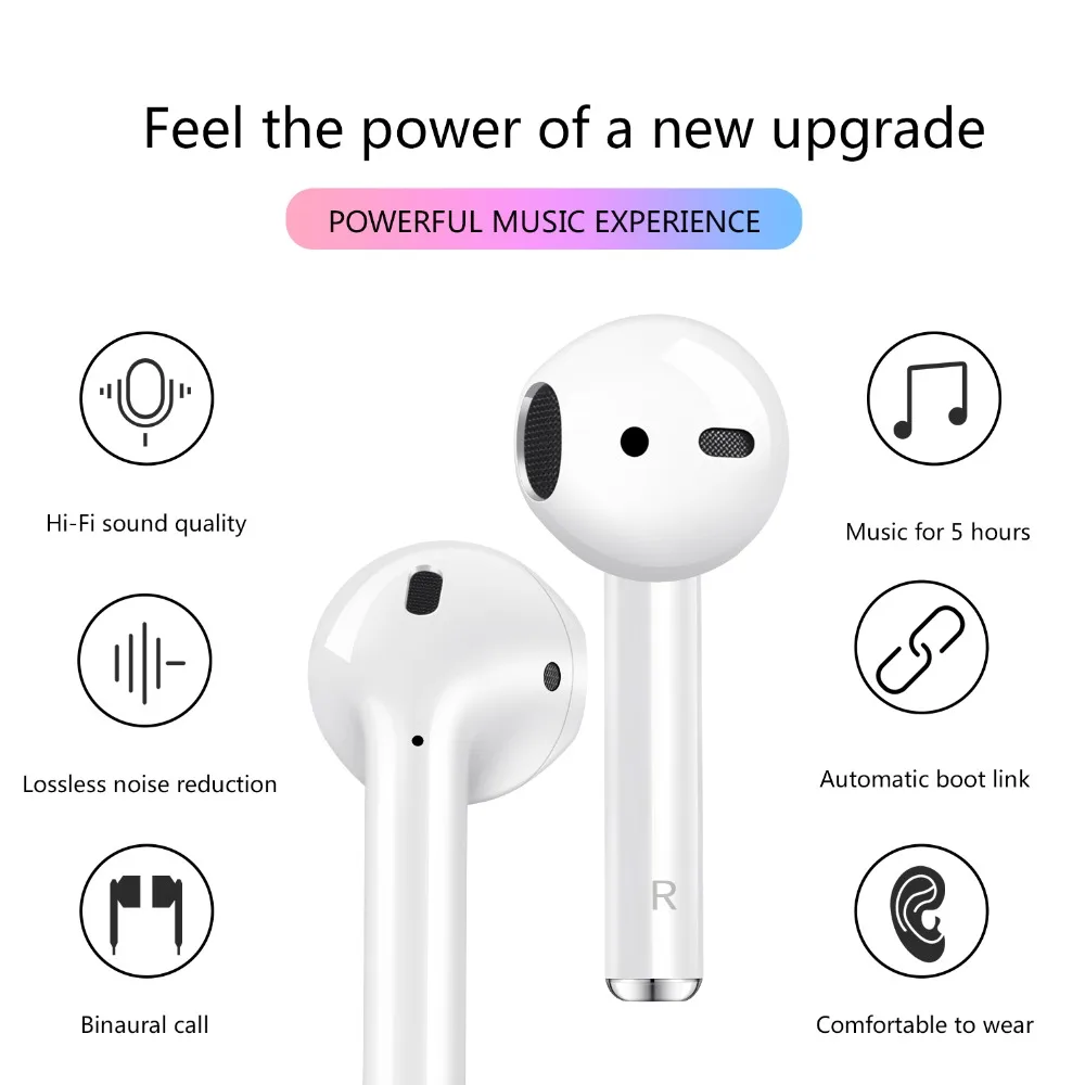 Stock i10 Bluetooth 5.0 TWS Earbuds Wireless Charging Realtek 8763BFR Bilateral Call Hours Working Time Stereo Sound