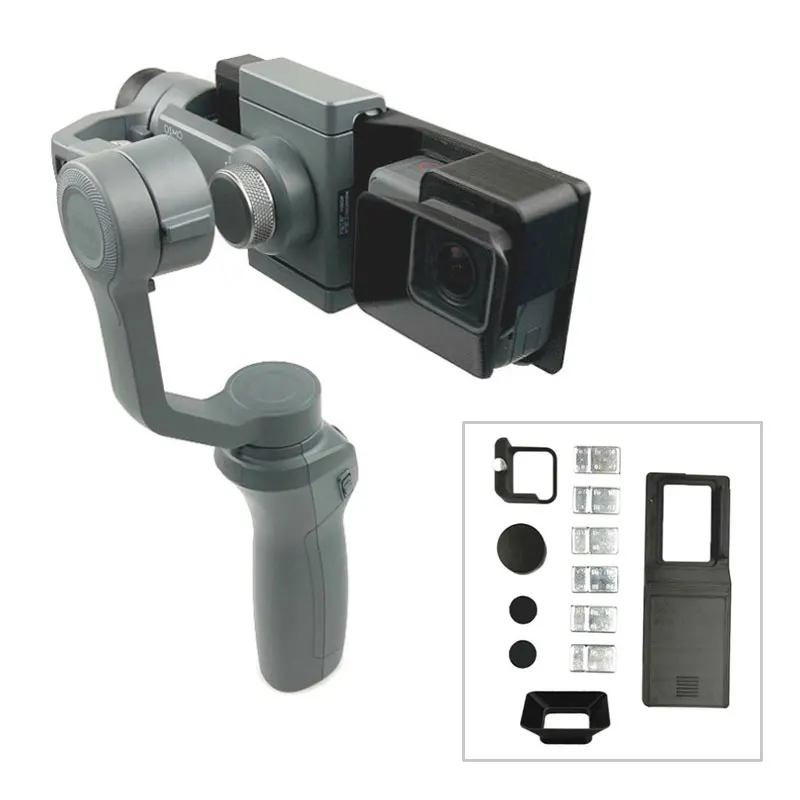 

For OSMO Mobile 1/2 Mounting Adapter for Gopro Hero 6/ Hero 5 with Camera Lens Sunhood Gimbal Mount Switch Plate DJI Accessories