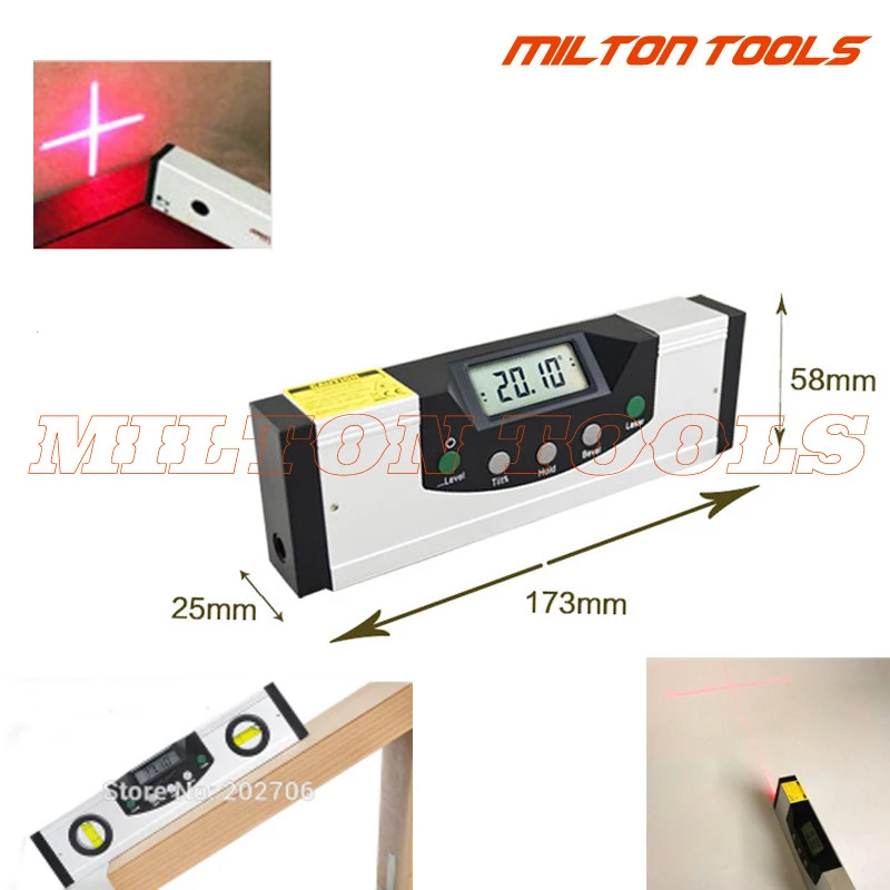 150mm Laser Digital Level LCD display digital protractor with Laser