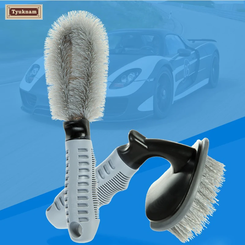 2Pcs/set Car Vehicle Motorcycle Wheel Tire Rim Scrub Brush T type