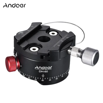 

Andoer DH-60 Panoramic Ball Head Tripod Head Indexing Rotator HDR Aluminum Alloy Max. 33Lbs for Canon Nikon Sony DSLR Camera