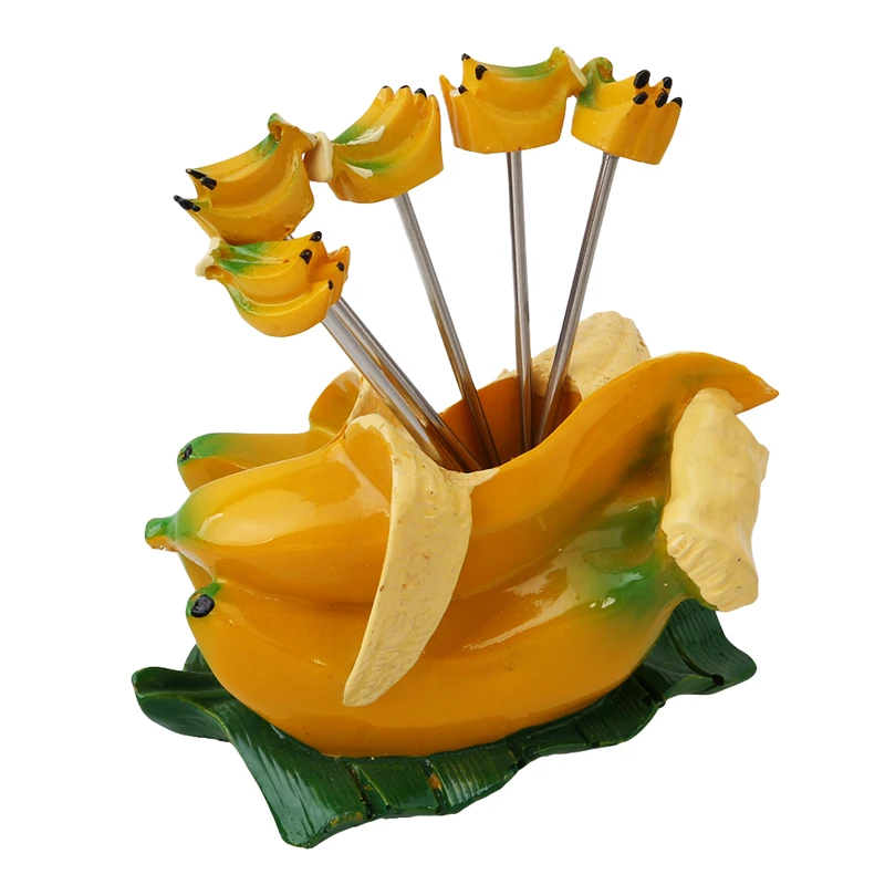 Creative Fruit Fork Party Lunch Dinner Cute Decoration Stand Holder Set