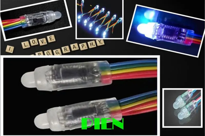 Светодиодный пиксель WS2811 12 мм модуль IP68 RGB Отраженные адресуемых для канала знак письмо + t-500 контроллер + Мощность адаптер 500 шт