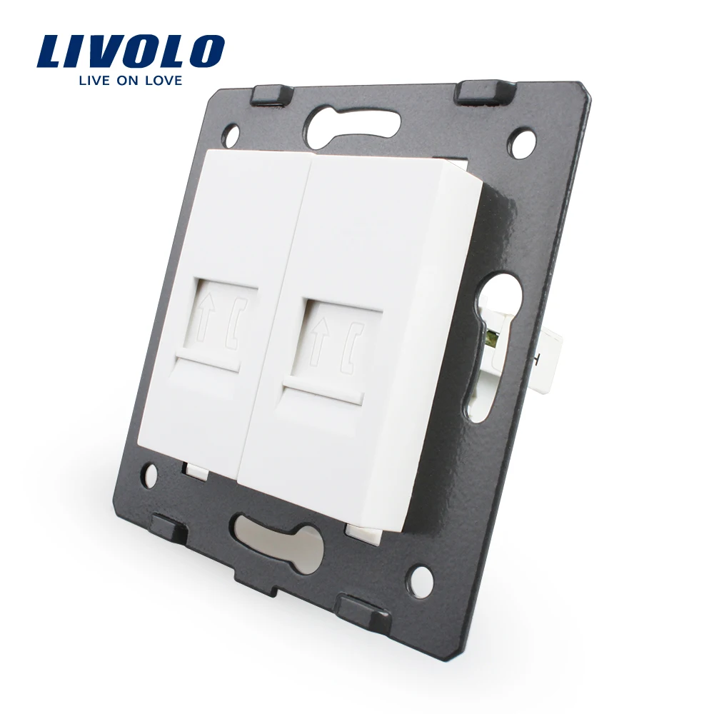 تصنيع Livolo ، المقبس التبعي ، قاعدة 2 عصابات الهاتف المقبس/منفذ VL-C7-2T-11 ، دون محول القابس تصنيع Livolo ، المقبس التبعي ، قاعدة 2 عصابات الهاتف المقبس/منفذ VL-C7-2T-11 ، دون محول القابس