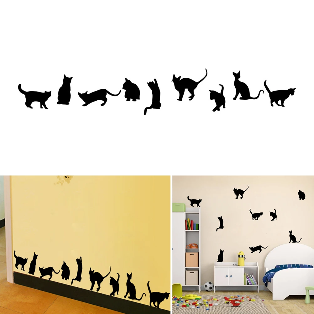 Removable PVC Cat Wall Stickers Assortment Art Murals Vinyl Wall Decals