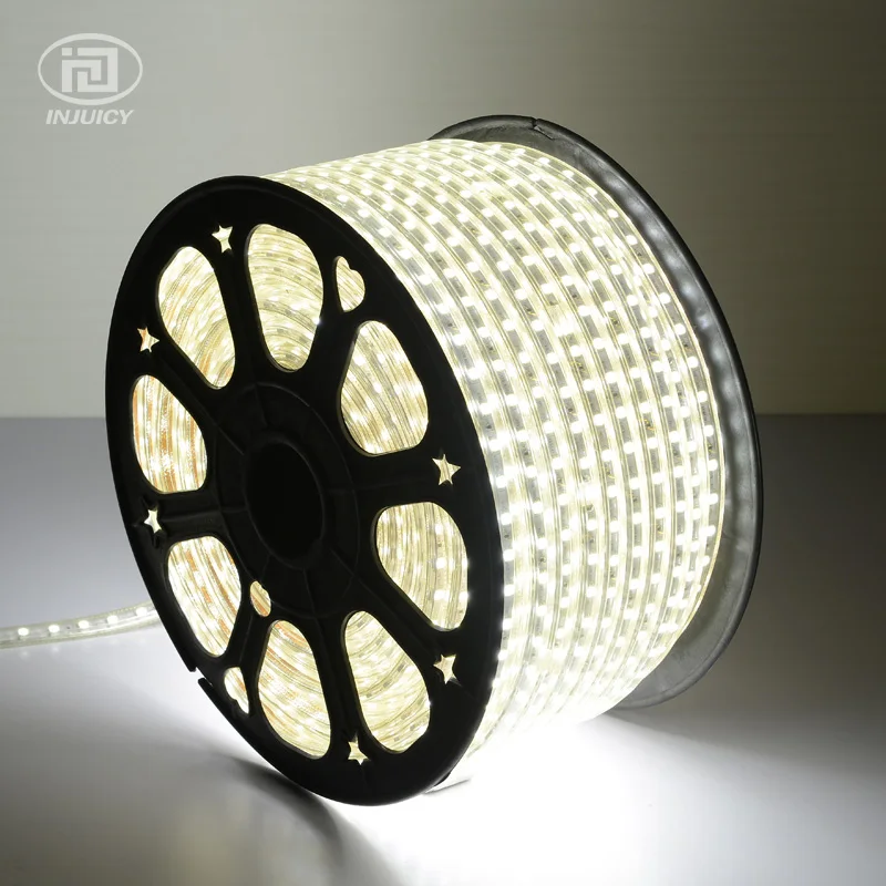 #cheap 100M Roll 5050 LED Strip 220V 240V Power Warm White Pure White Waterproof Flexible SMD Led Strip Light 60 Leds M With EU Plug