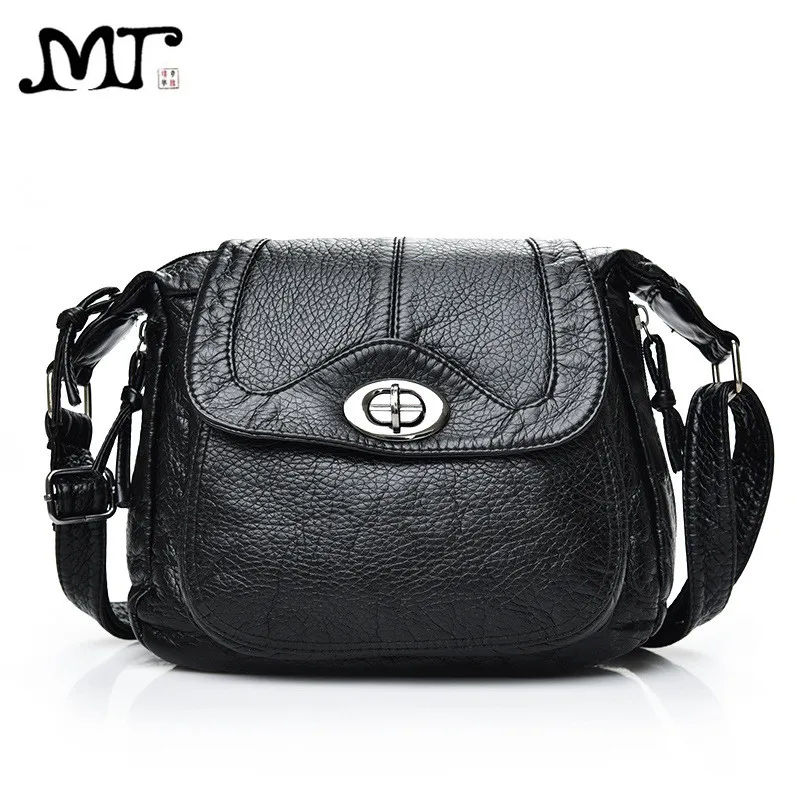 MJ Women Crossbody Bags Casual Soft PU Leather Messenger Bag Female