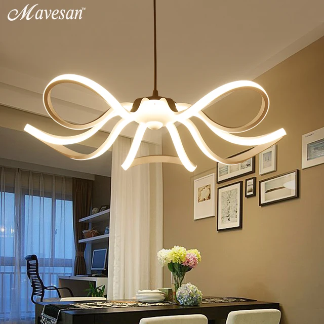 Modern Flower Led Pendant Lights Kitchen Acrylic Metal Suspension Modern Flower Led Pendant Lights Kitchen Acrylic Metal Suspension Hanging Ceiling Lamp For Dinning Room