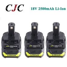 Eleoption 3x 18V 2500mAh Li Ion Rechargeable Battery For Ryobi RB18L25 One Plus for power tools