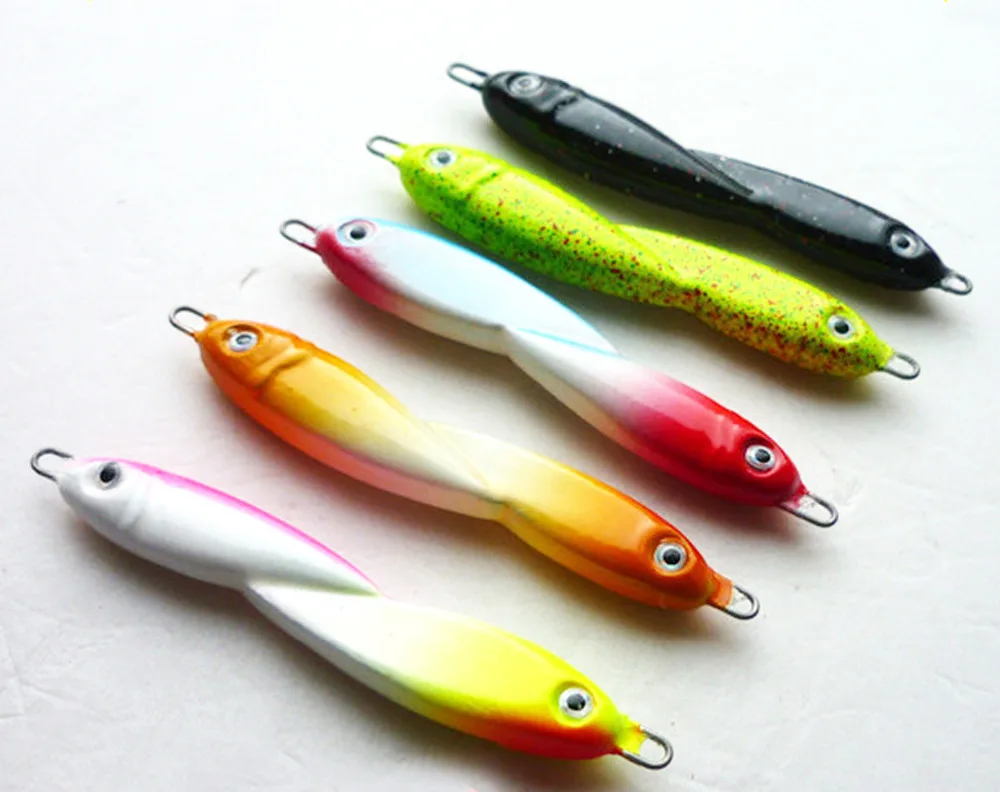 5PCS Deep sea Fishing Squid Spoon Lure Metal Jig Lure Jigbait spoon