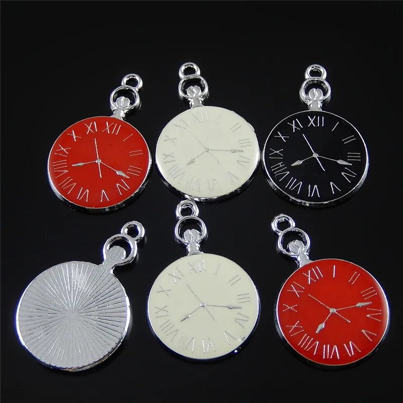 

12PCS Private Designed Enamel Colorful Mix Color Clock Jewelry Making Charms Necklace Bracelet Pendant Handmade Crafts 52111