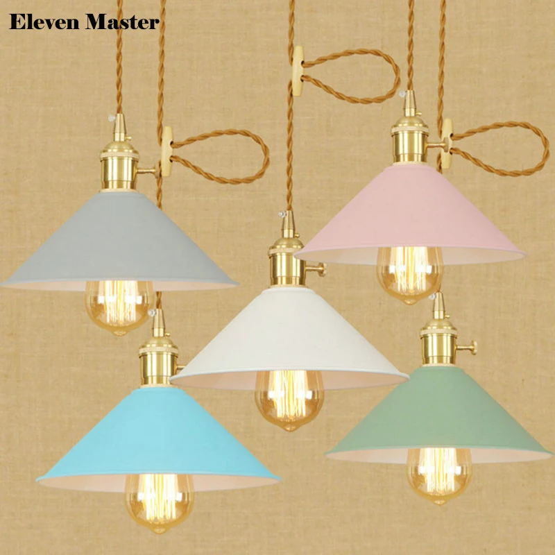 

American country stairs aisle pendant lights led LOFT personality retro cafe industrial pub theme color pendant lamp MPL0014