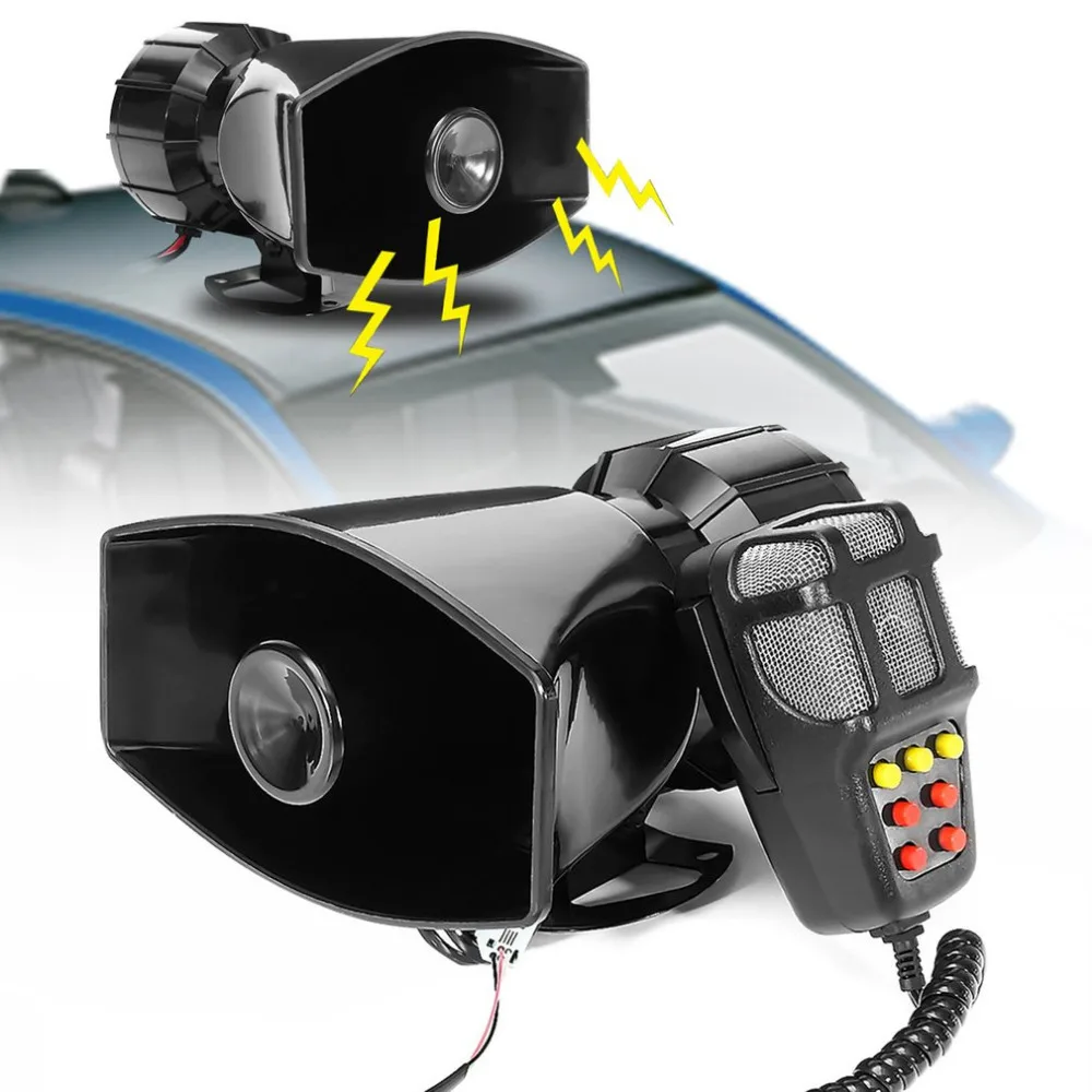 

100W Car Siren Horn Durable 12V Vehicle Warning Alarm 120db Sound Loud Speaker Portable Motorcycle Siren Horn