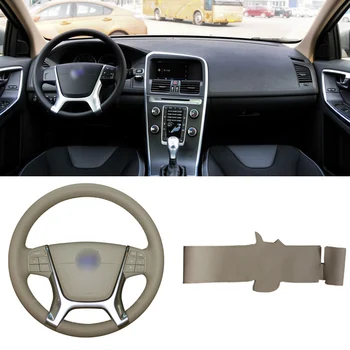 

DIY Sewing-on PU Leather Steering Wheel Cover Exact Fit For Volvo S80 2010 XC60 2010-2013 XC70 2011