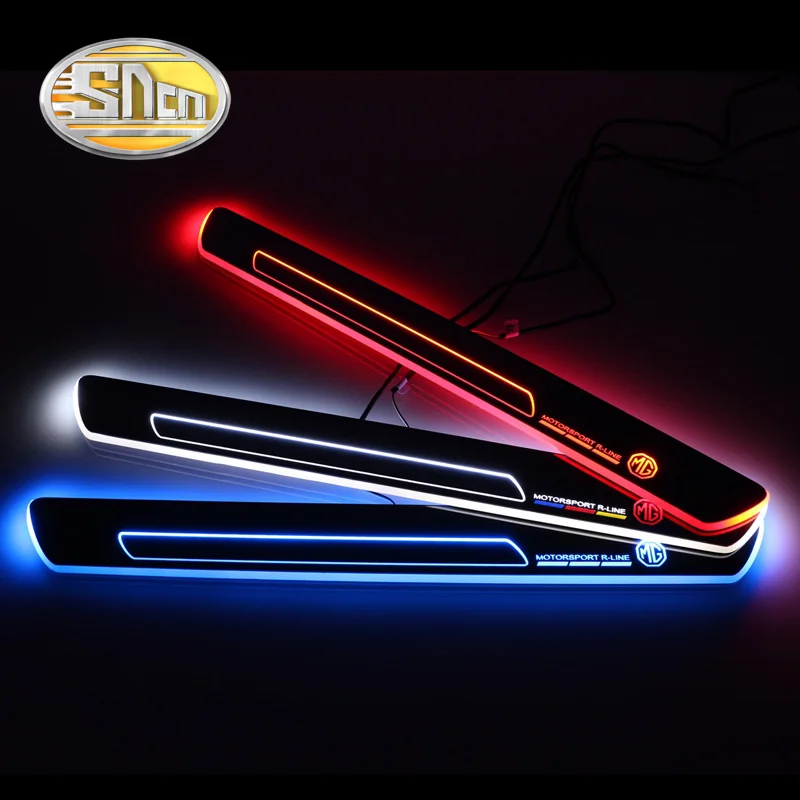 

SNCN 4PCS Acrylic Moving LED Welcome Pedal Car Scuff Plate Pedal Door Sill Pathway Light For MG6 MG 6 2010 2011 - 2014 2015