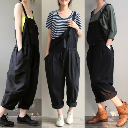 linen pinafore jumpsuit