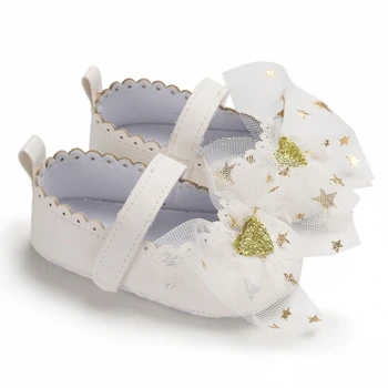 

Casual Shoes With Bowknot Anti-slip Soft Sole Crib Shoes First Walkers Spring Soft Sole Non-Slip PU Princess