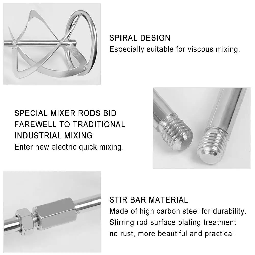 Цементная шпатлевка, краска для покрытия агитатор механический стержень с резьбовой головкой стержень для перемешивания грязи миксер краски миксер приложение спиральный смеситель
